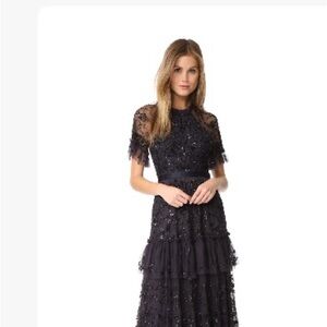 Elegant Black Lace Evening Dress